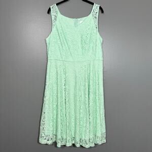 Dressystar Mint Green Lace Dress Coquette Romantic - 2XL - Women's Plus Size